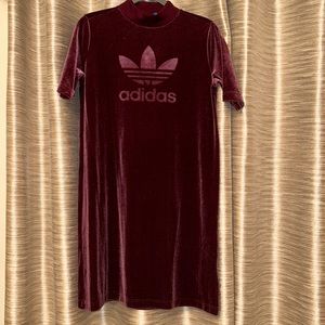 Adidas burgundy velvet dress